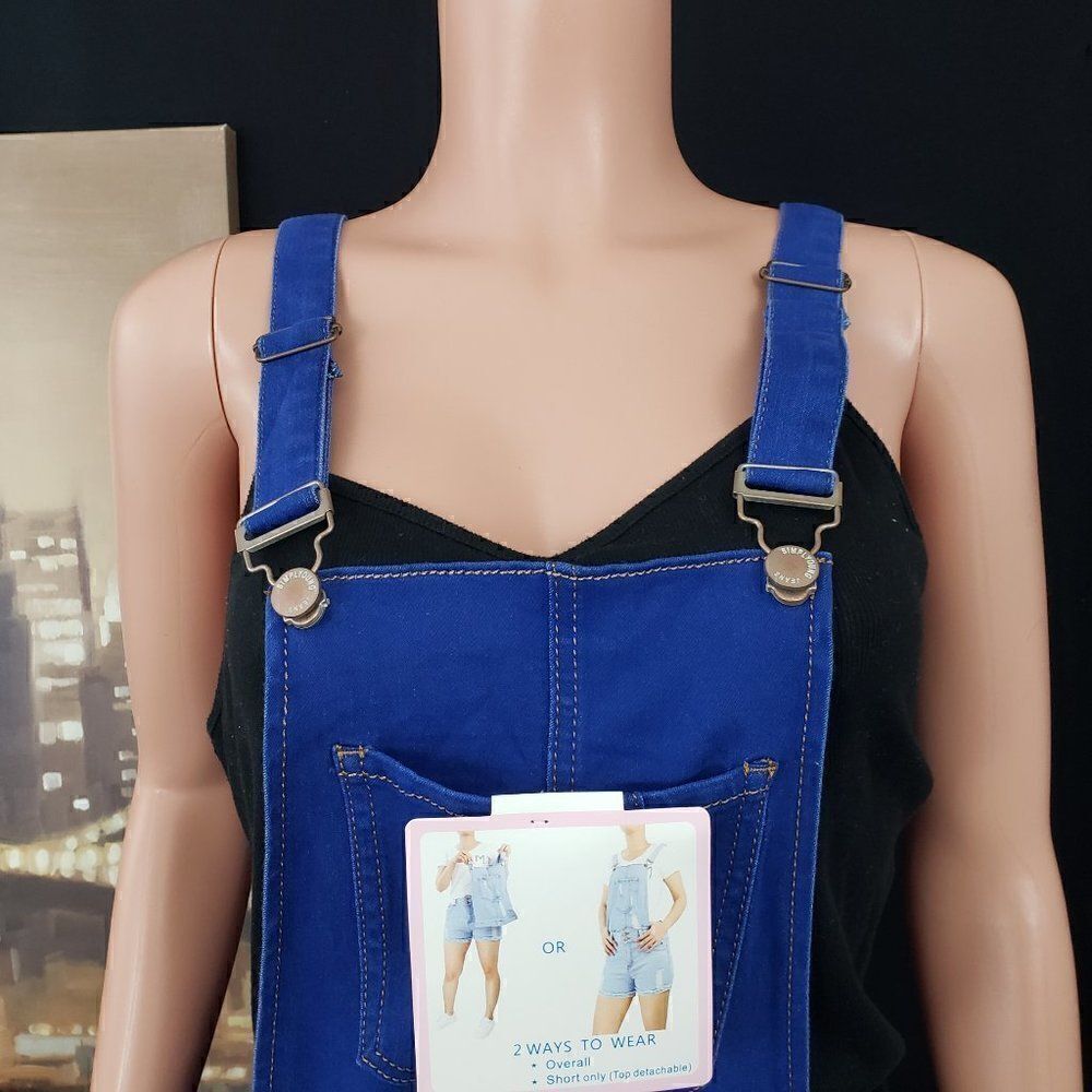 Blue Overall Curvy Skinny Push Up Small - Picture 3 of 5